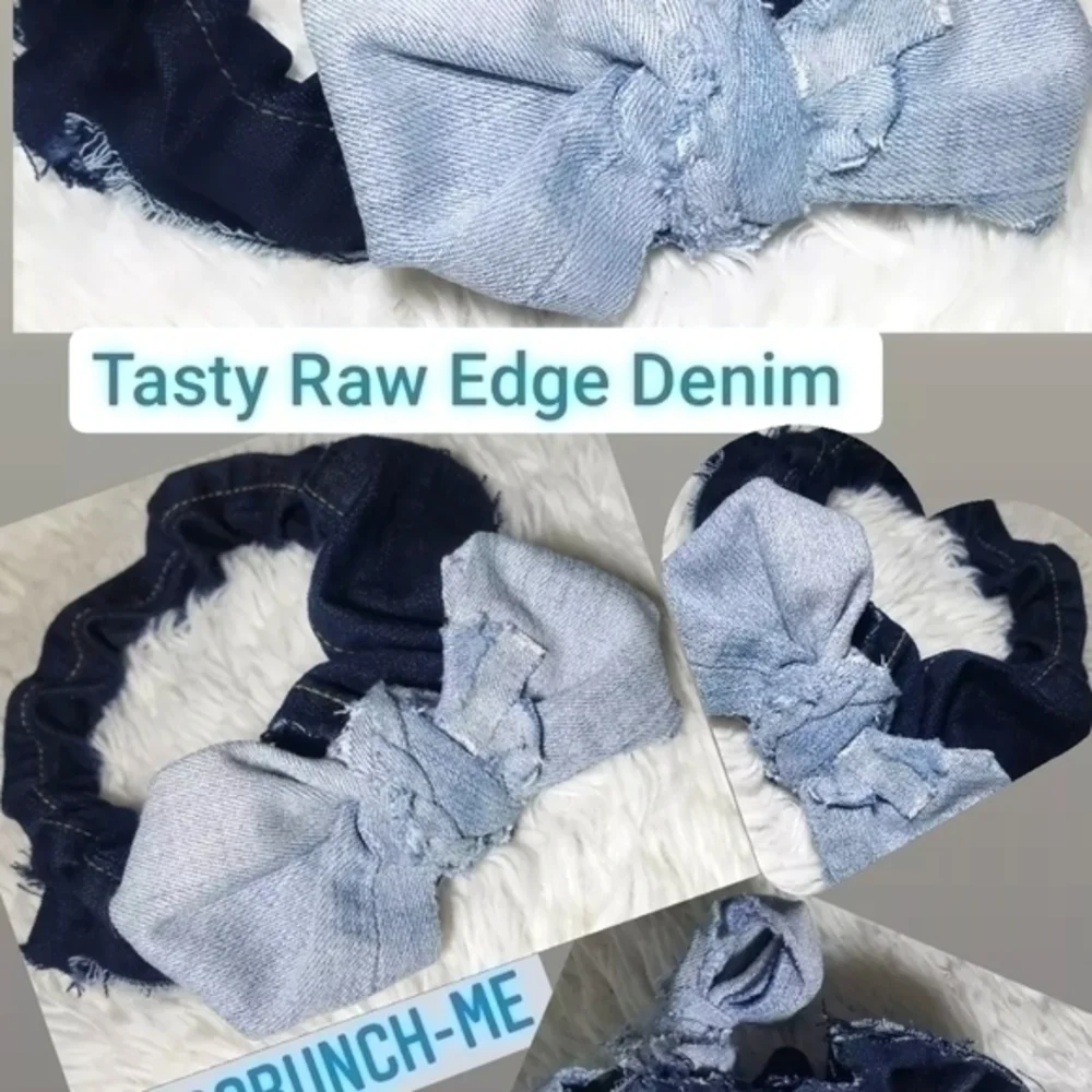 TASTY RAW EDGE DENIM   XL SCRUNCH-ME PONYTAIL